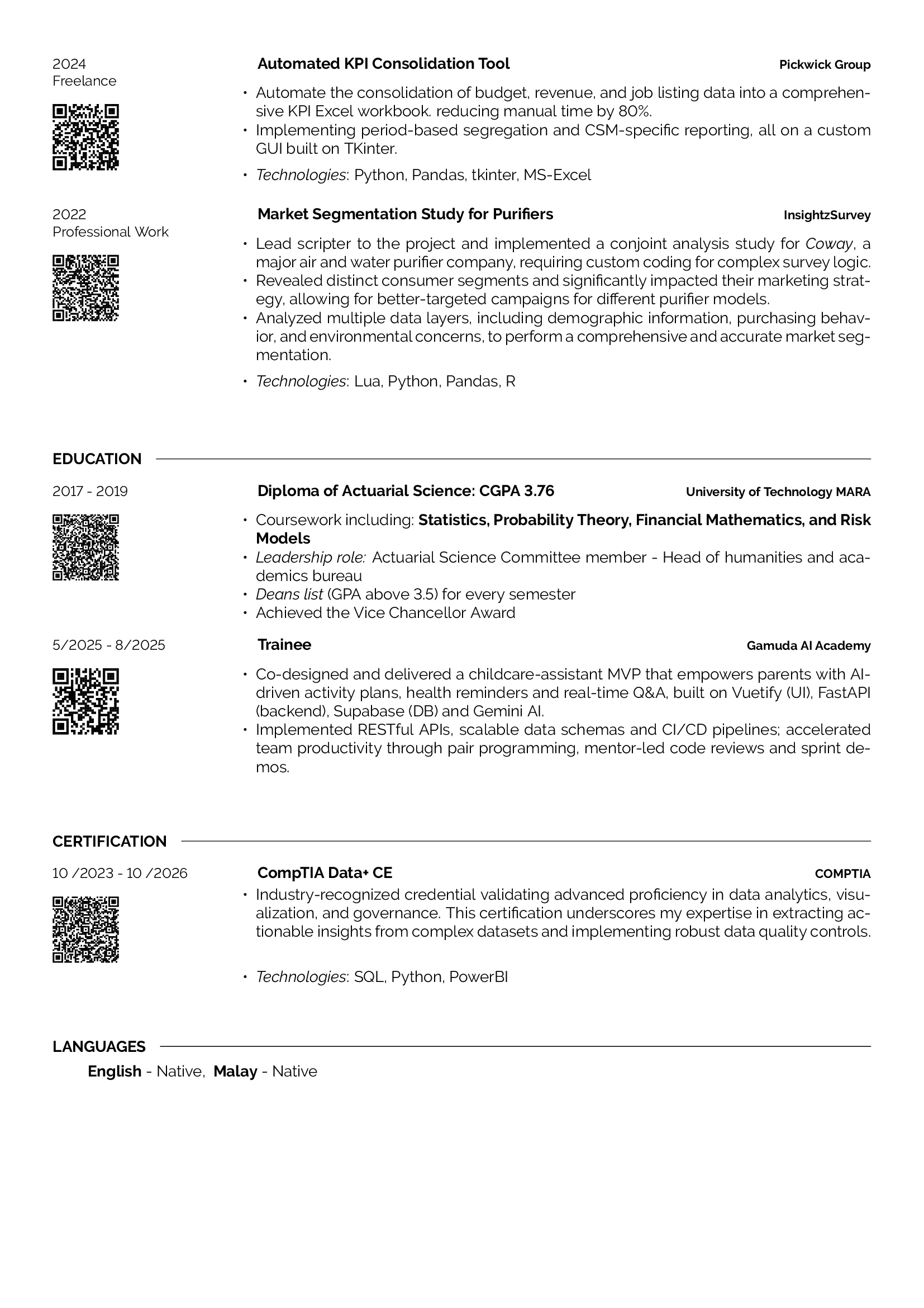 Resume page 2